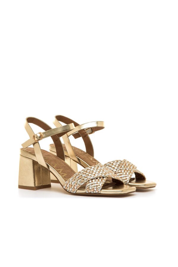 Maria Mare Woodit heeled sandal Gold