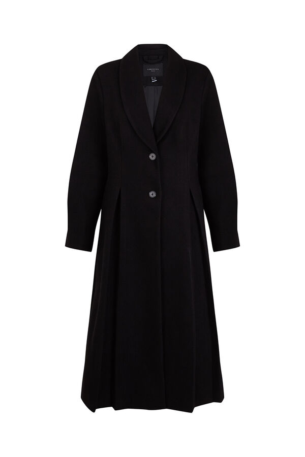 Cortefiel Double-breasted coat with buttons Black