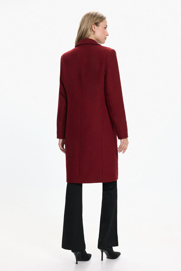 Vero Moda Sobretudo de tecido midi feminino Vermelho