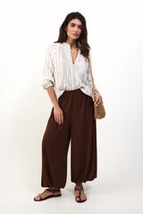 Slowlove Pantal&oacute;n bombacho Marr&oacute;n oscuro
