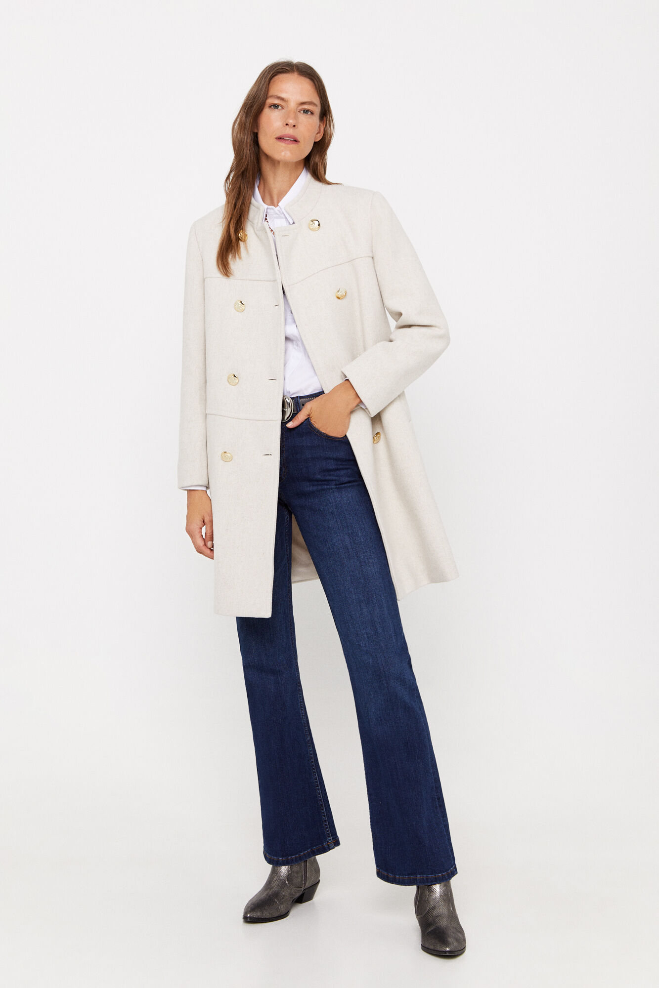 Double breasted military coat womens sales