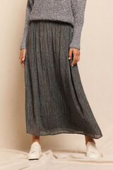 Slowlove Saia midi em cetim estampado Cinzento