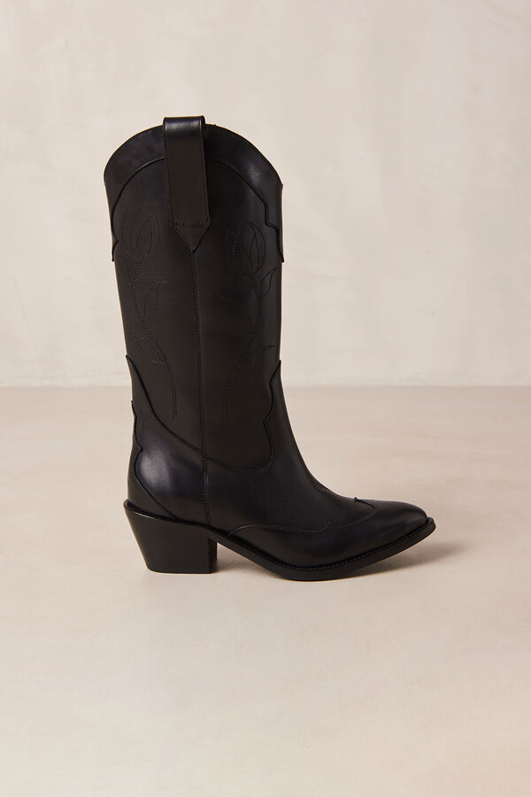 Cortefiel Botas de piel Liberty Negro