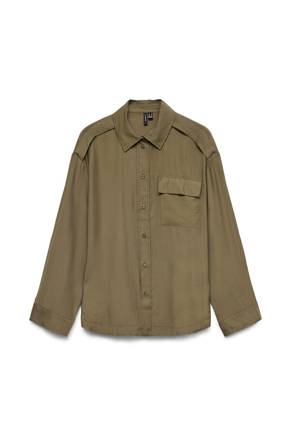 Vero Moda Camisa safari manga comprida Verde