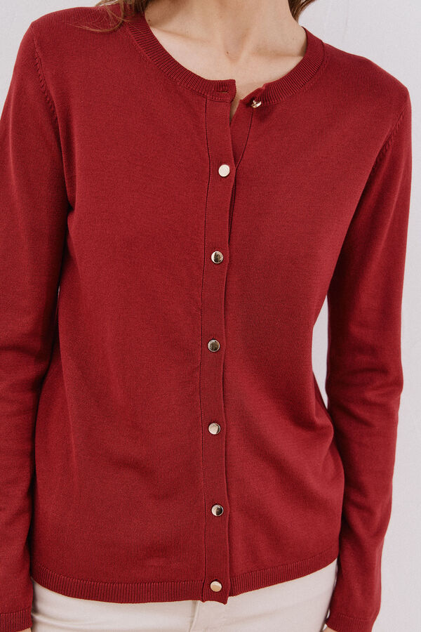 Cortefiel Short-sleeved jumper Maroon