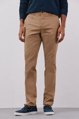 Cortefiel Slim fit lightweight chinos Beige