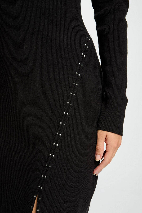 Morgan Vestido punto corto ajustado Negro