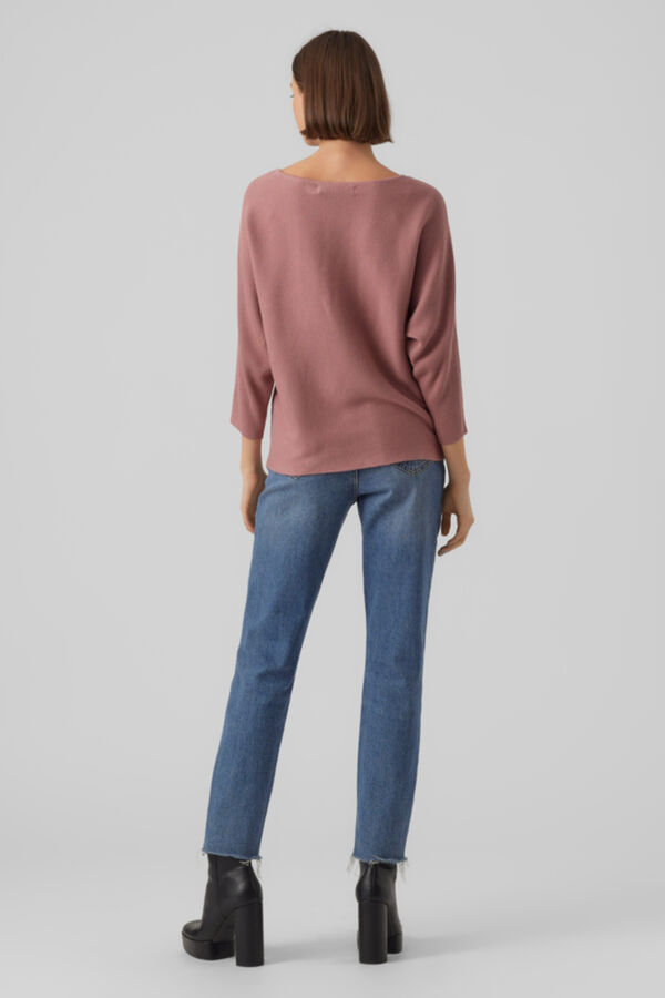 Vero Moda Knit top with 3/4 sleeves and boat neckline Lilac
