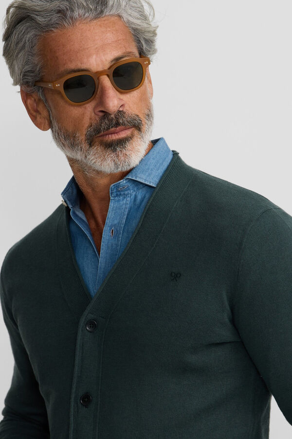 Silbon Casaco de malha clássico Verde