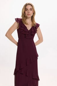 Vila Vestido de festa midi de chiffon