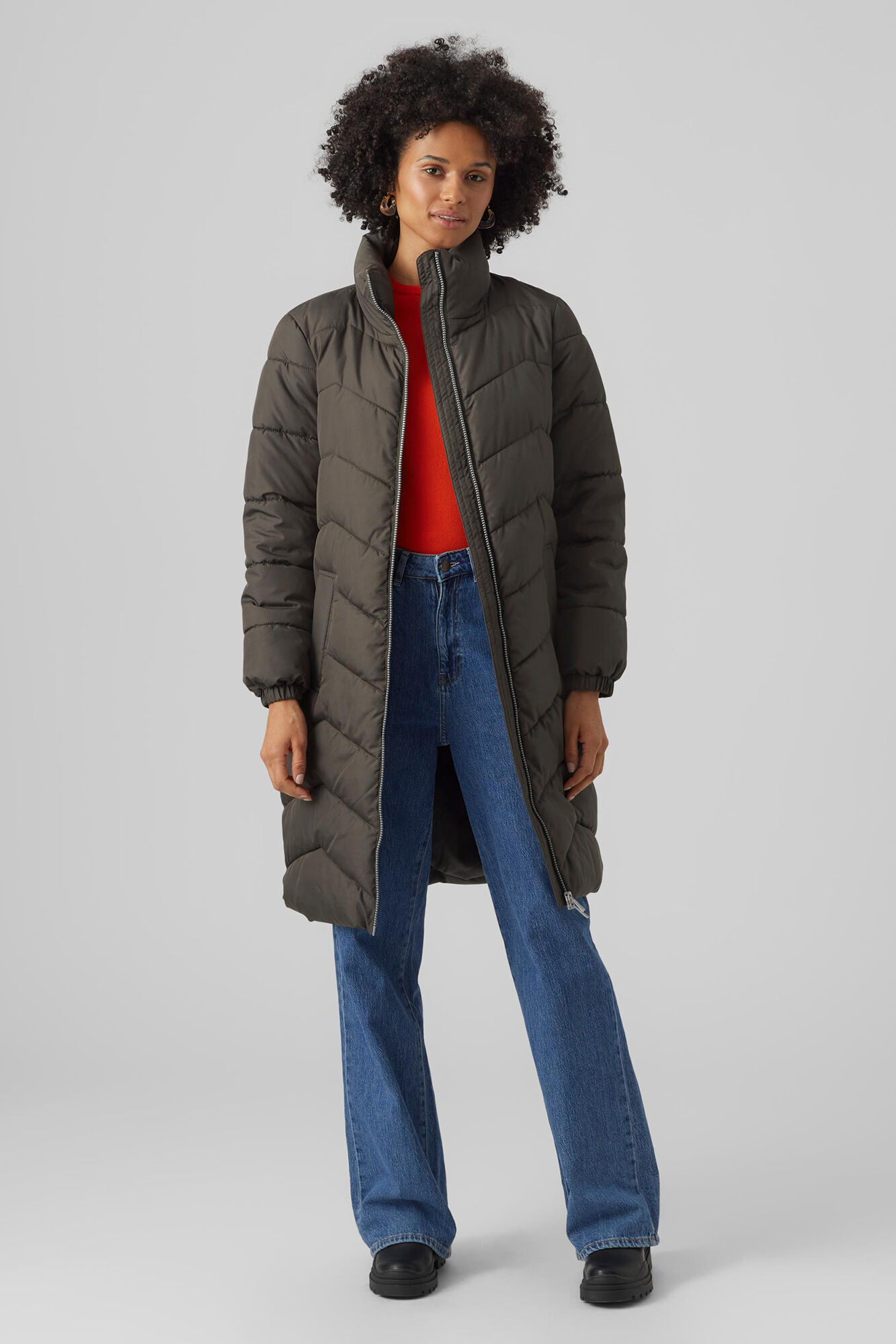 Quilted ladies coats full length new arrivals