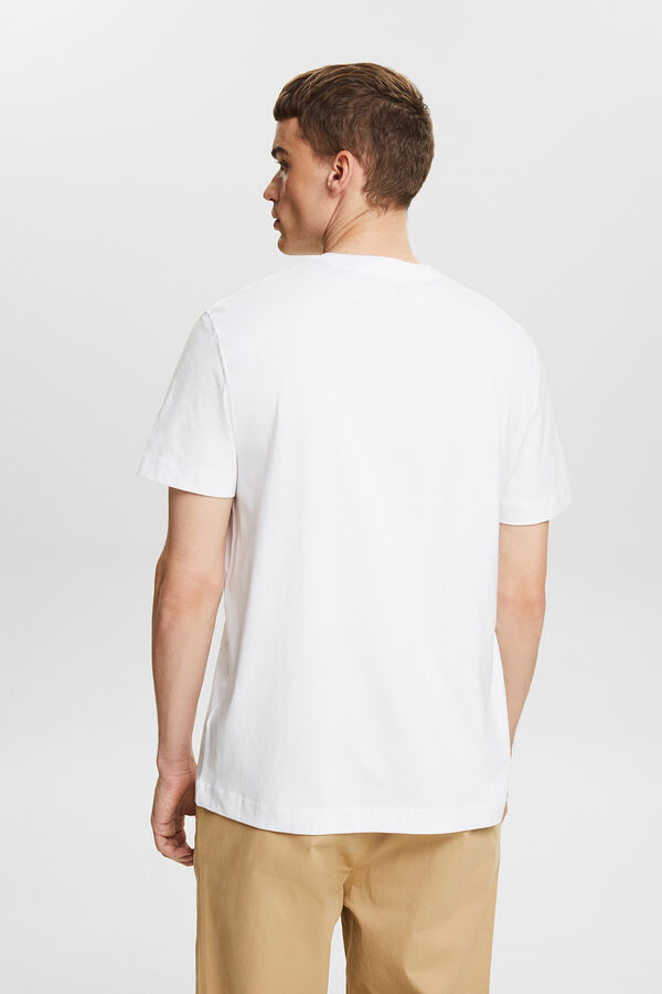 Cortefiel T-shirt básica algodão com logo Branco