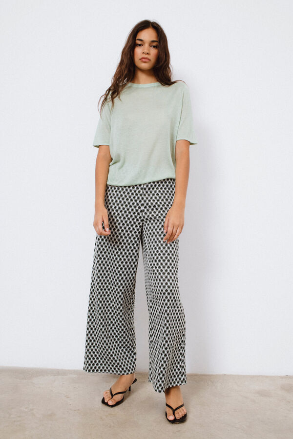 Cortefiel Jacquard stretch trousers White