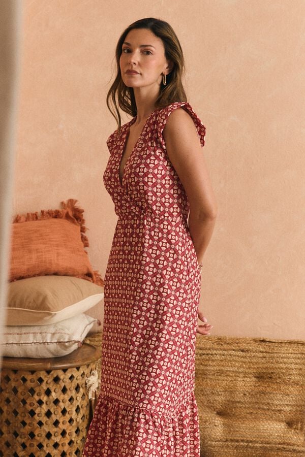 Pol&iacute;n Et Moi Vestido camiseiro Alina Vermelho