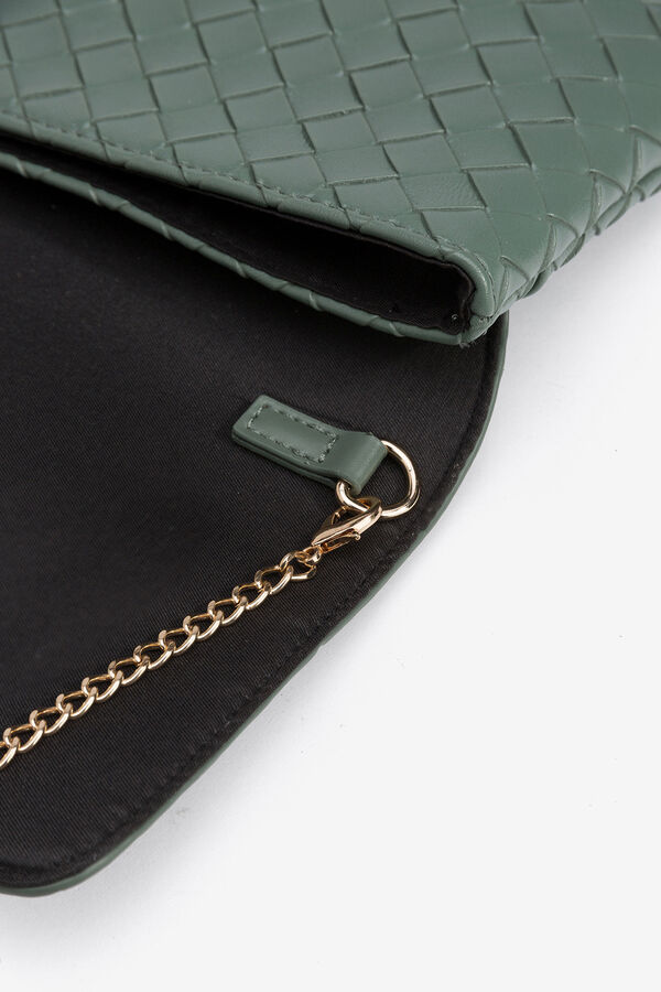 Vilanova Mala clutch texturizada de trama Verde