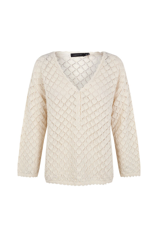 Cortefiel Openwork button jumper Ivory