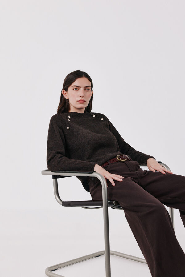 Cortefiel Soft touch jumper Dark brown