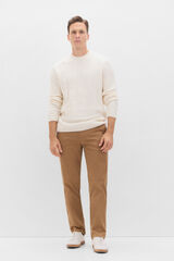 Cortefiel Regular fit chinos Camel