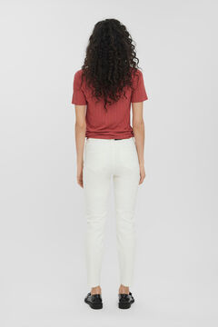 Cortefiel Straight ankle-length jeans White