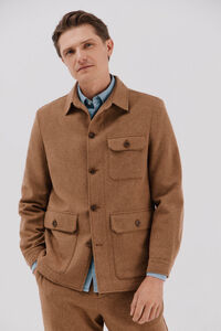 Cortefiel Camel wool overshirt