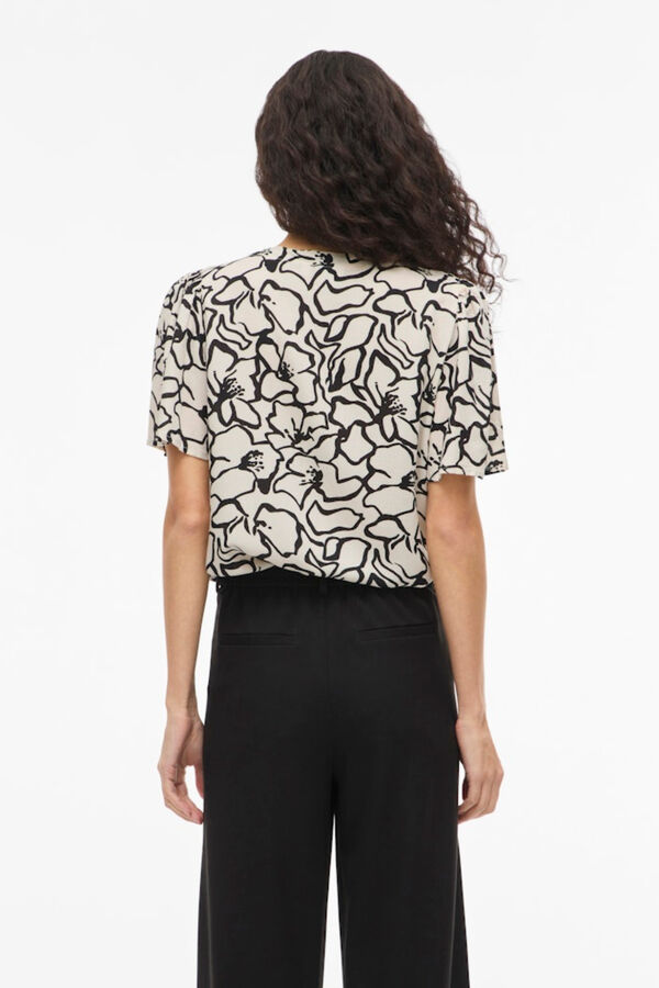 Vila Blusa de manga curta em viscose Tostado