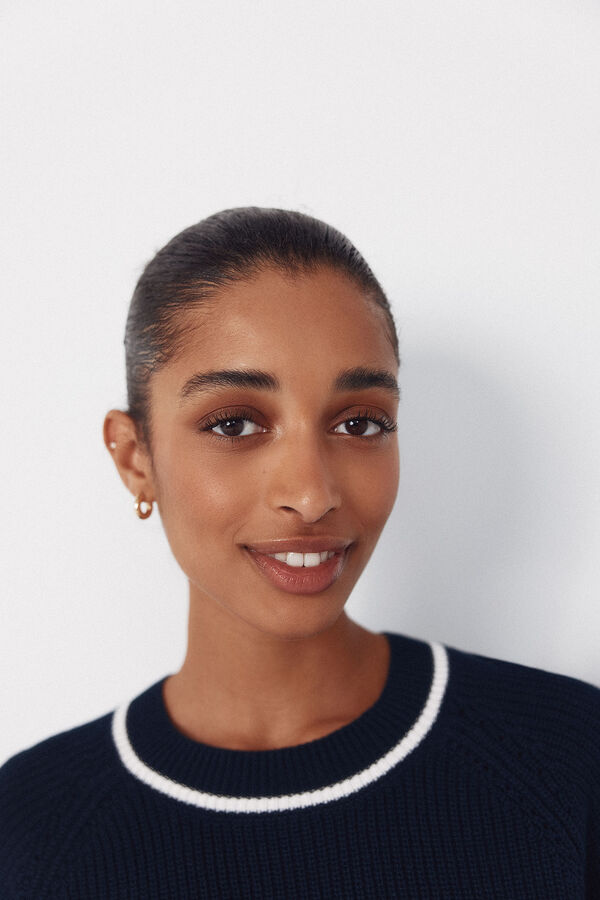 Cortefiel Contrast combination jumper Navy