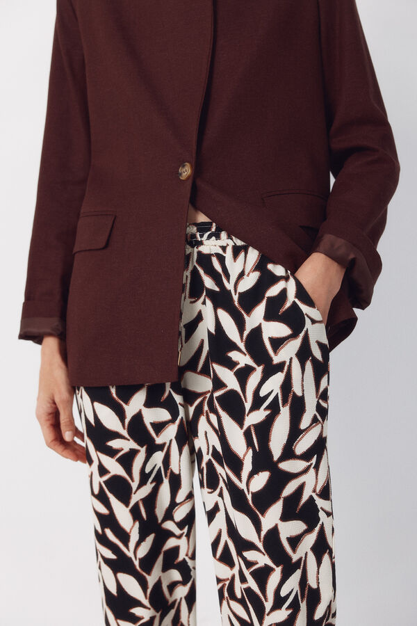 Cortefiel Flowy textured trousers Multicolour