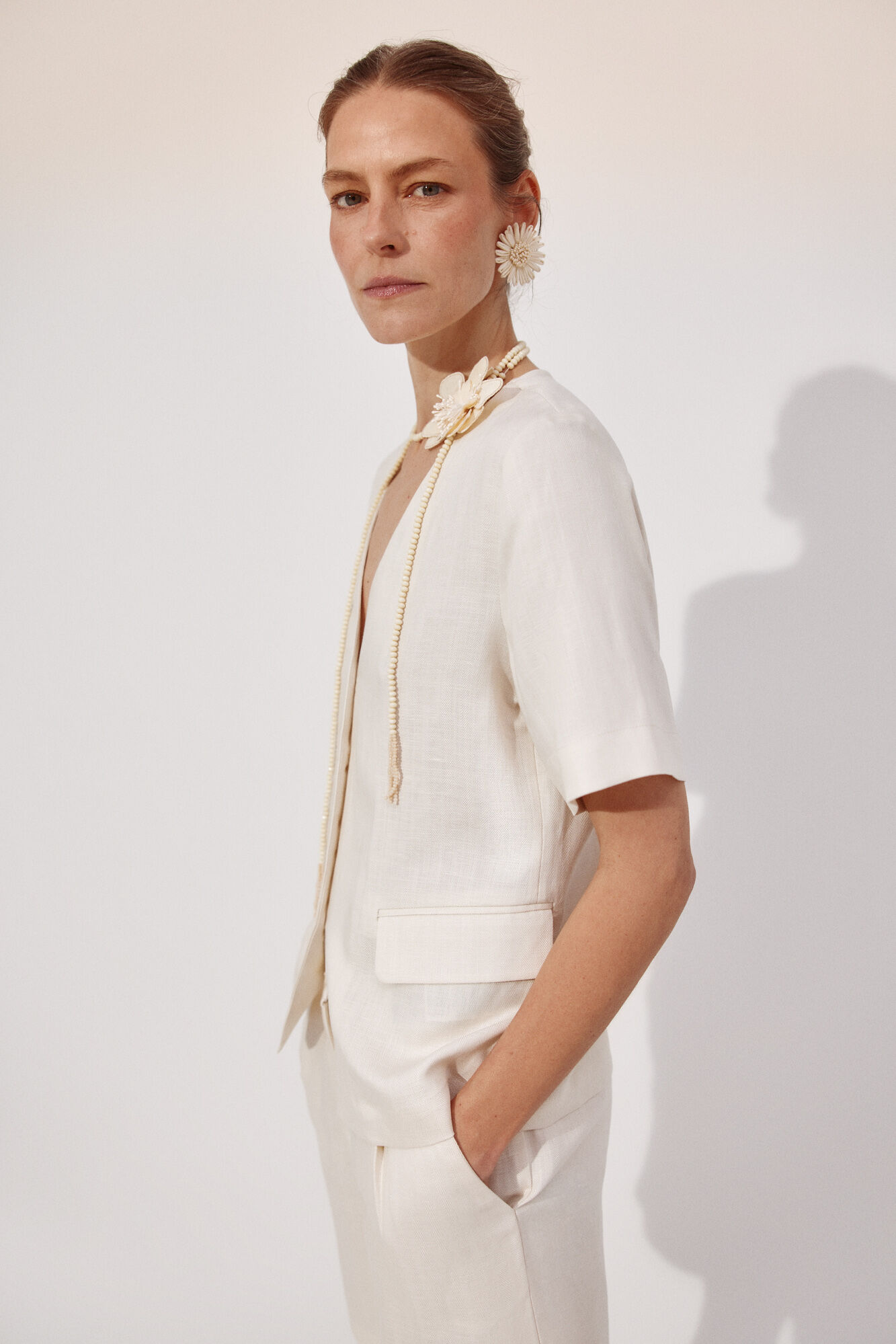 Cortefiel Beaded choker with flower