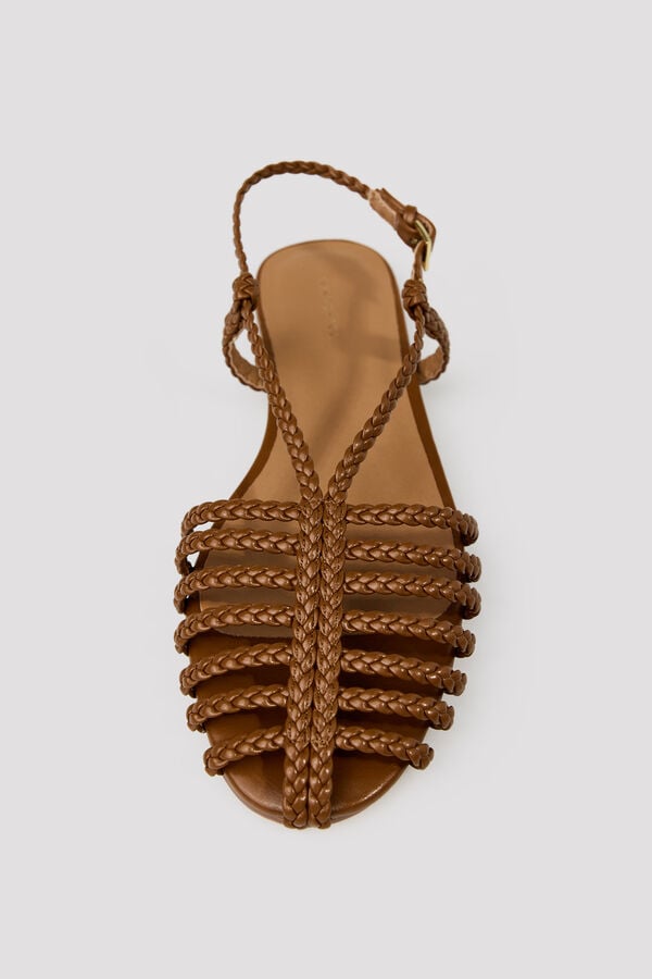 Cortefiel Braided straps sandal Brown
