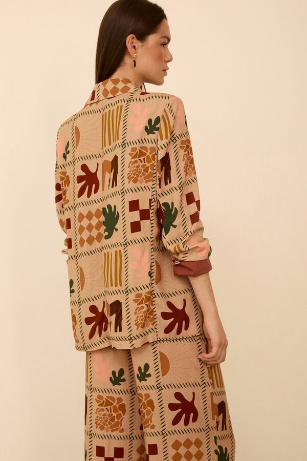 Meisie Fluid long trousers Beige