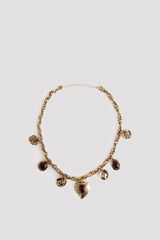 Cortefiel Heart charms chain Gold