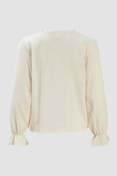 Cortefiel 100% cotton V-neck blouse Gray