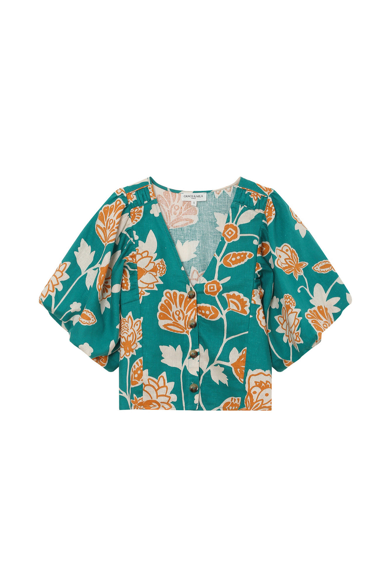 Grace & Mila Top floral curto Vahe