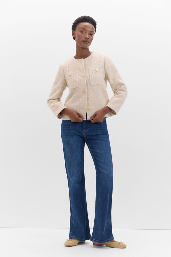 Cortefiel Bell-bottom jeans Blue