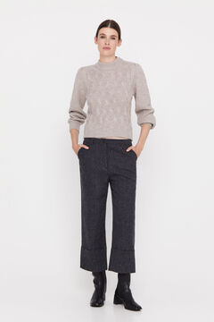 Cortefiel Cropped trousers Grey