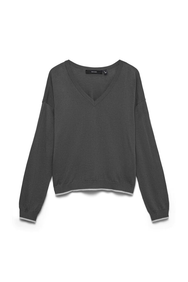 Vero Moda Camisola gola em bico com detalhe Cinzento