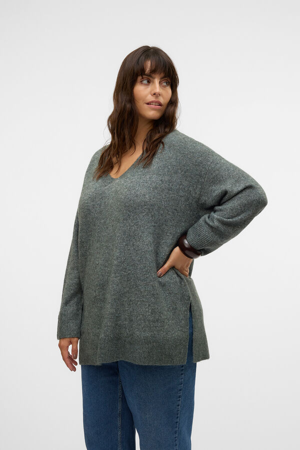 Vero Moda Curve Suéter básico com decote bico size Verde