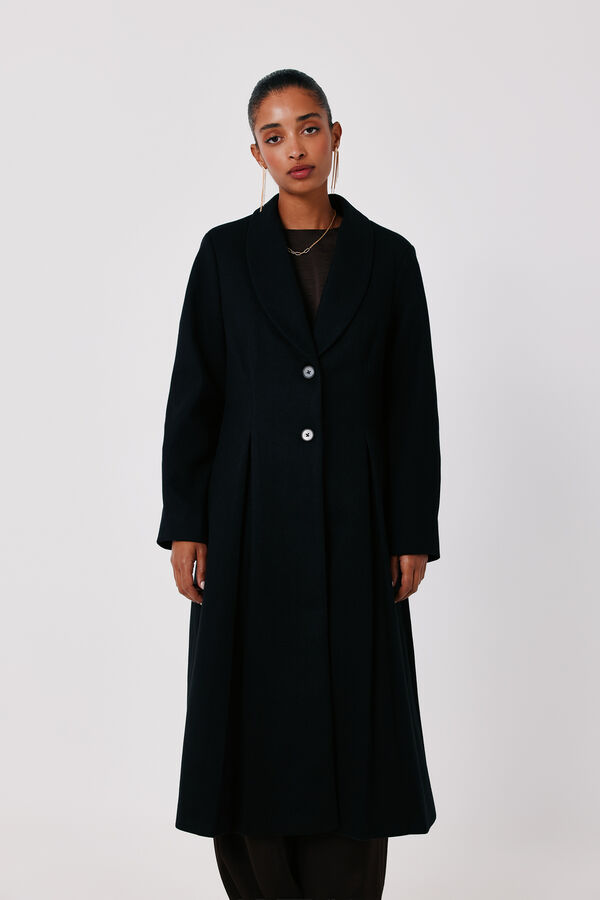 Cortefiel Double-breasted coat with buttons Black