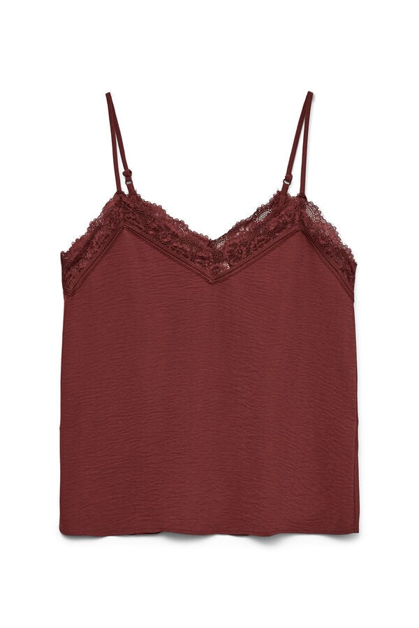 Vero Moda Top lencero Marr&oacute;n