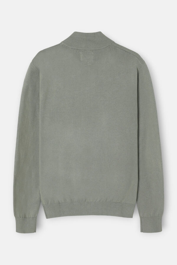 Silbon Camisola lisa meio fecho-&eacute;clair Verde