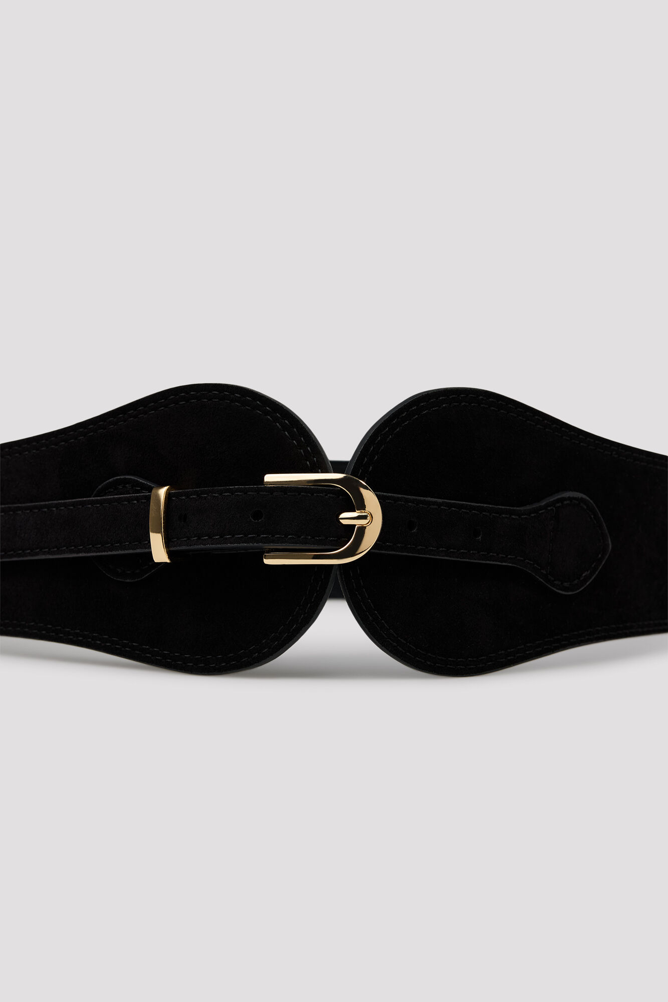 Cortefiel Metal buckle cummerbund Black