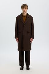 Selected Long wool coat Dark brown