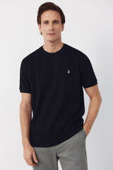 Cortefiel Piqu&eacute; basic T-shirt Black