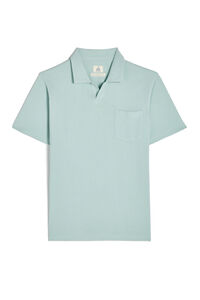 Cortefiel Washed piqué polo shirt with pocket Turquoise
