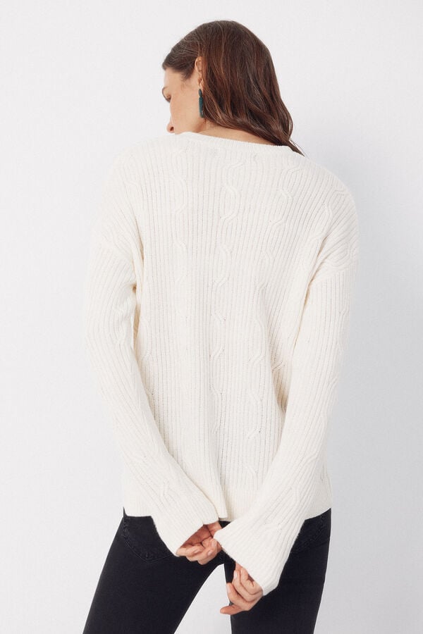 Cortefiel Soft feel jumper Ivory