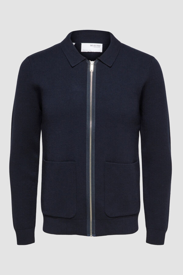 Selected Zipped cardigan Grey