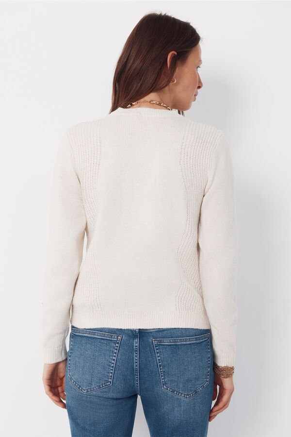 Cortefiel Combined knit jumper Beige