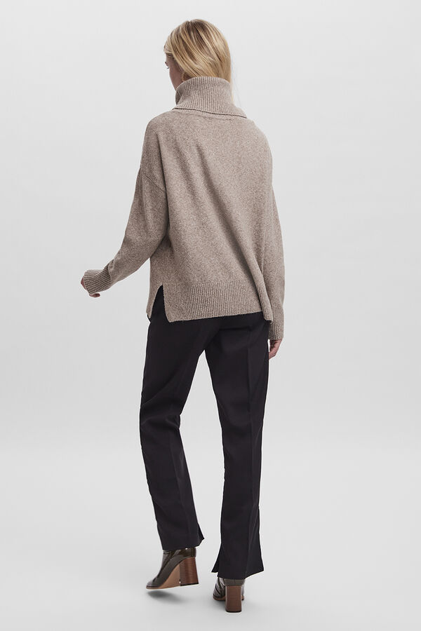 Vero Moda Jersey de punto cuello vuelto Brown