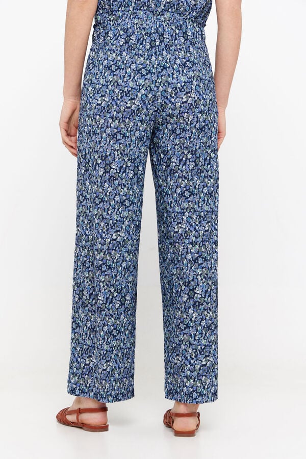 Cortefiel Printed jersey-knit trousers Printed blue