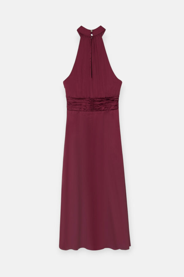 Silbon Vestido longo de capa de cetim Granada